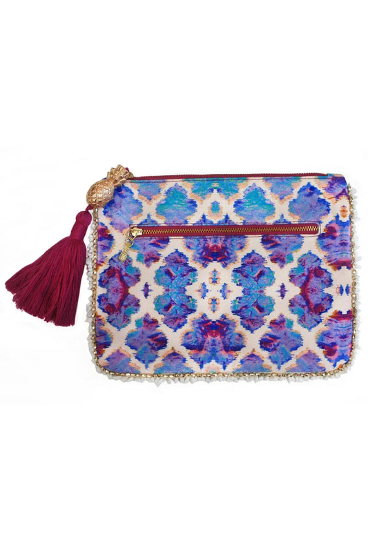 Beaded Clutch Bag Orchid Paradise