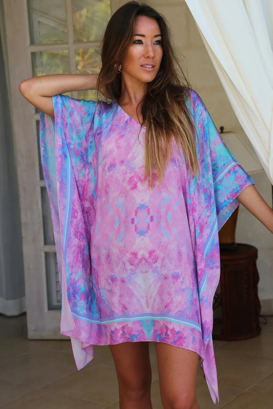 Silk Kaftan Fantasy Pink