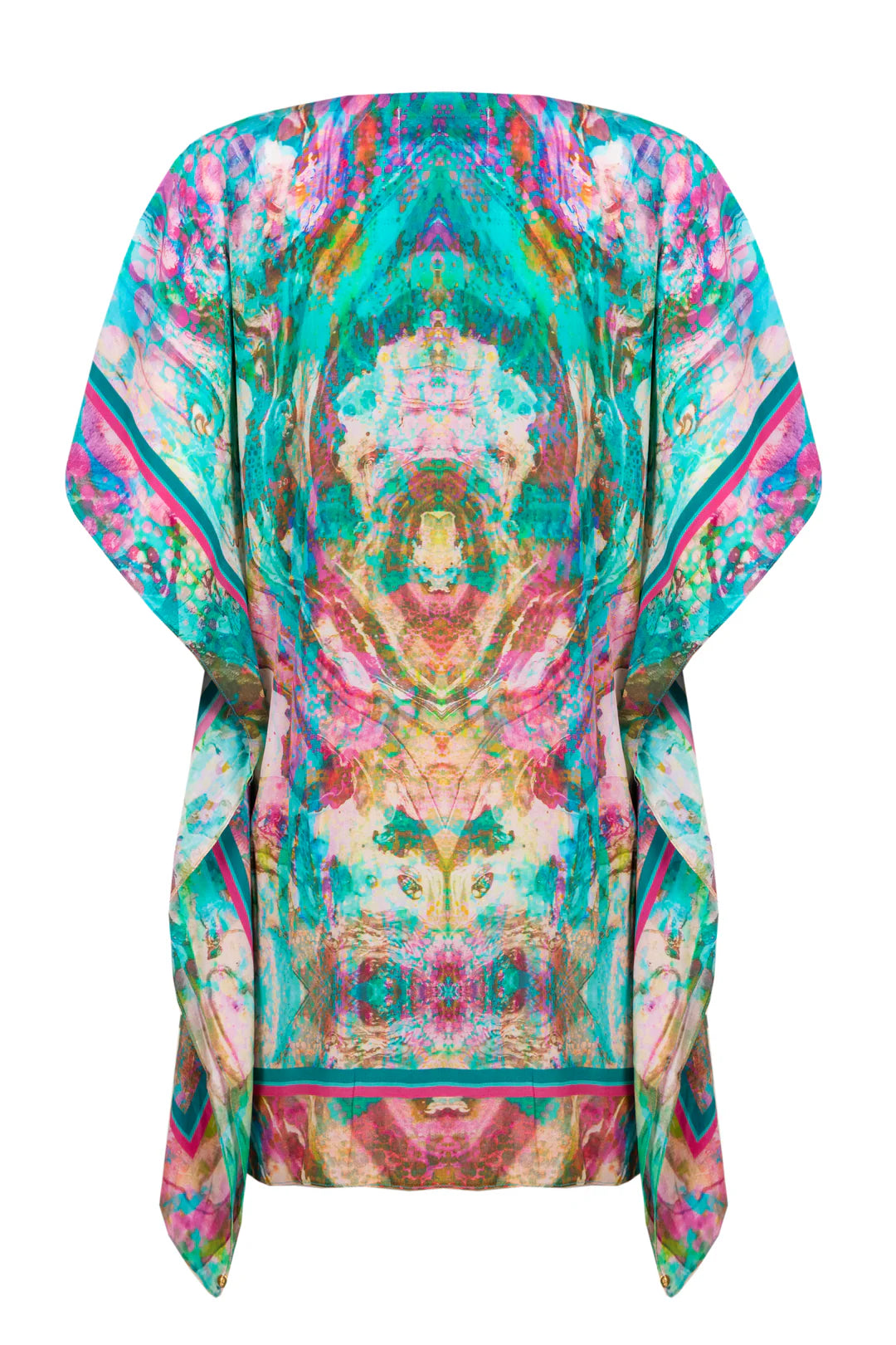 Silk Kaftan Liquid Rainbow