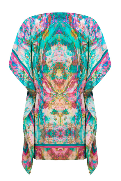 Silk Kaftan Liquid Rainbow