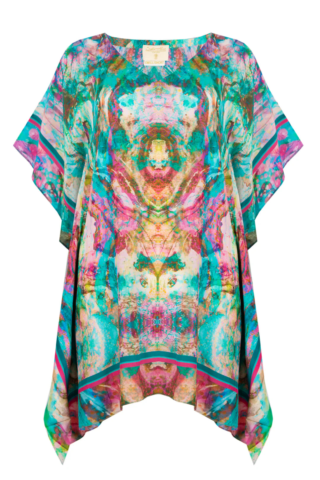 Silk Kaftan Liquid Rainbow