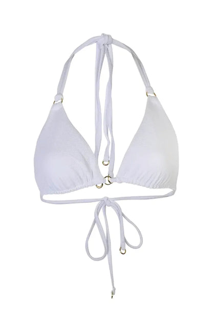 Paola White Triangle Bikini Top