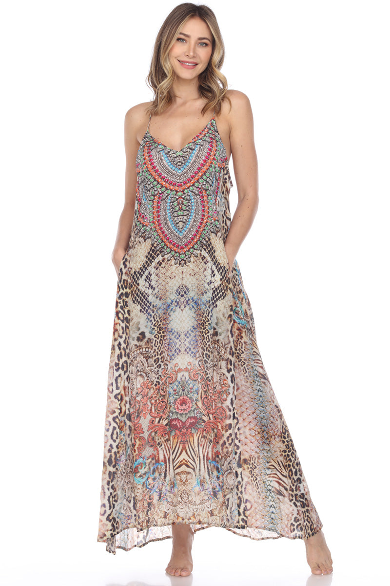 T-Back Maxi Dress Wild Filigree