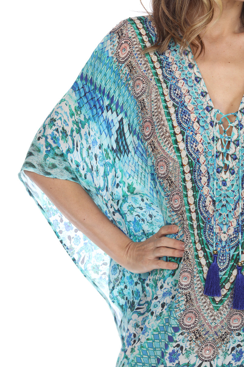 Maxi Kaftan Turquoise Mosaic