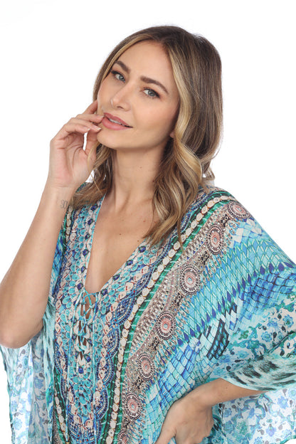 Maxi Kaftan Turquoise Mosaic