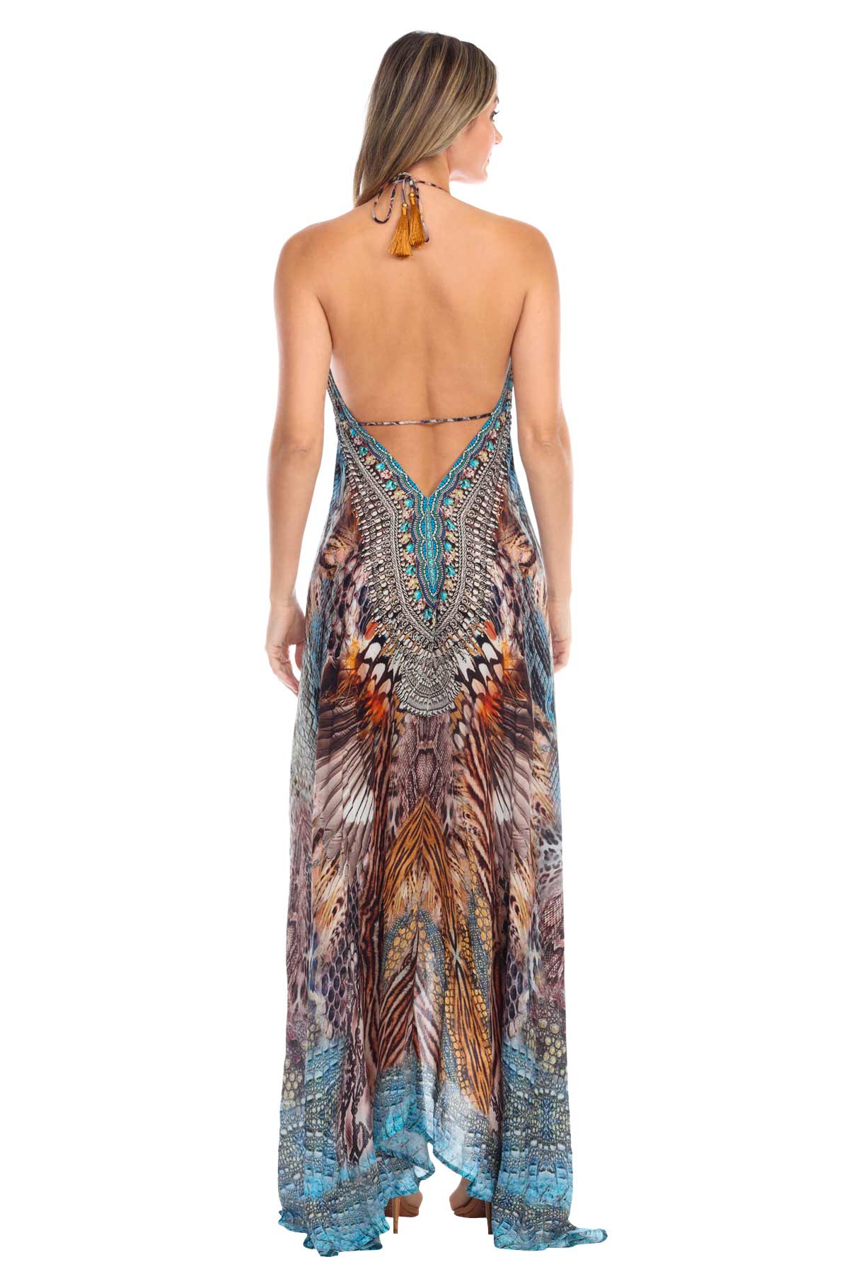 Halter Maxi Dress Animal Paradise