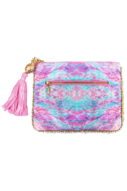 Beaded Clutch Bag Fantasy Pink