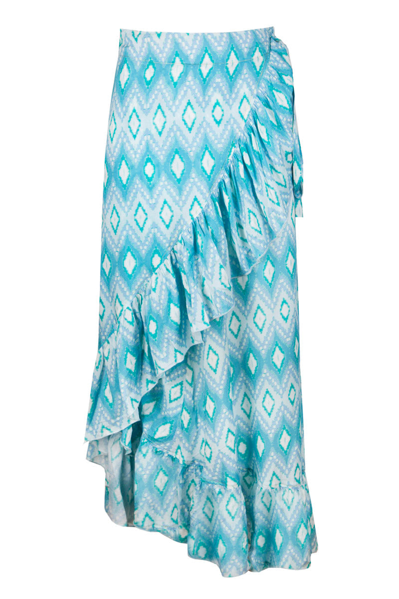 Wrap Maxi Skirt Diamond Blue