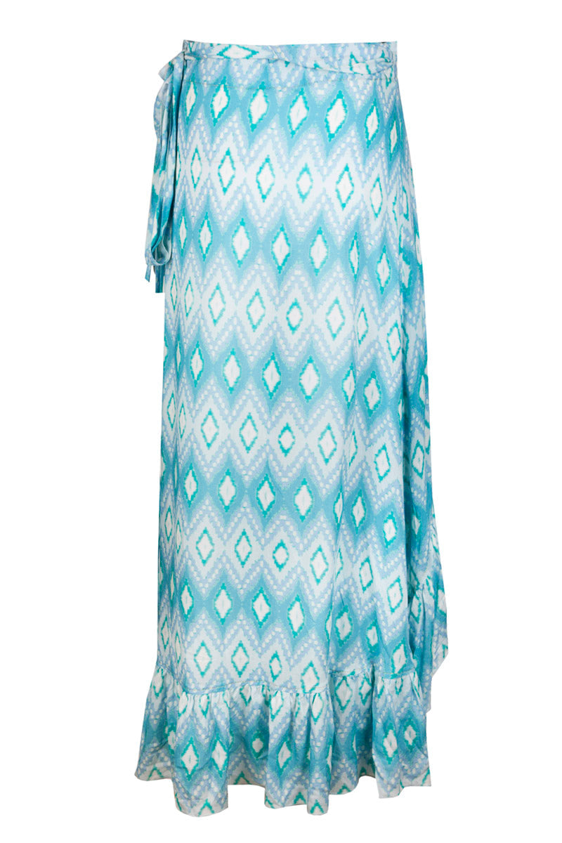 Wrap Maxi Skirt Diamond Blue