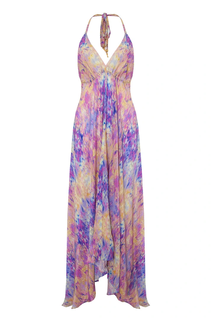 Silk Maxi Ibiza Dress Desert Breeze